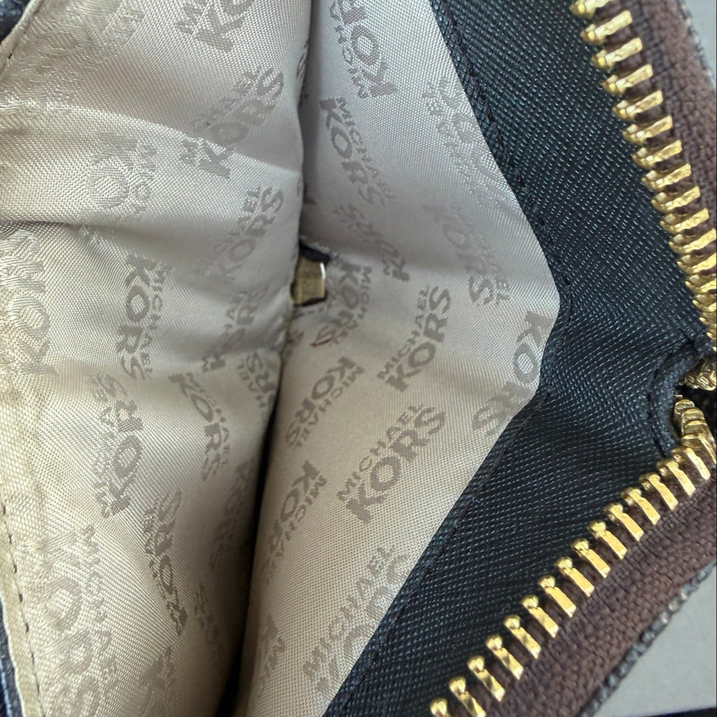 Michael Kors Signature Logo Zip Wallet