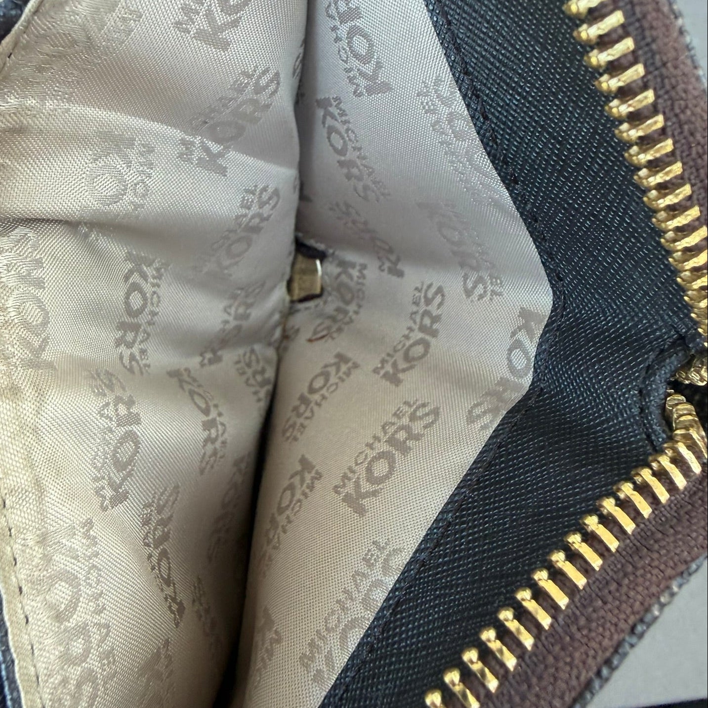 Michael Kors Signature Logo Zip Wallet