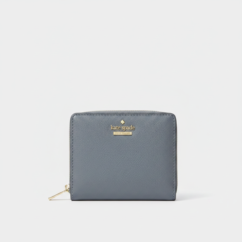 Kate Spade Saffiano Leather Bifold Wallet- Grey