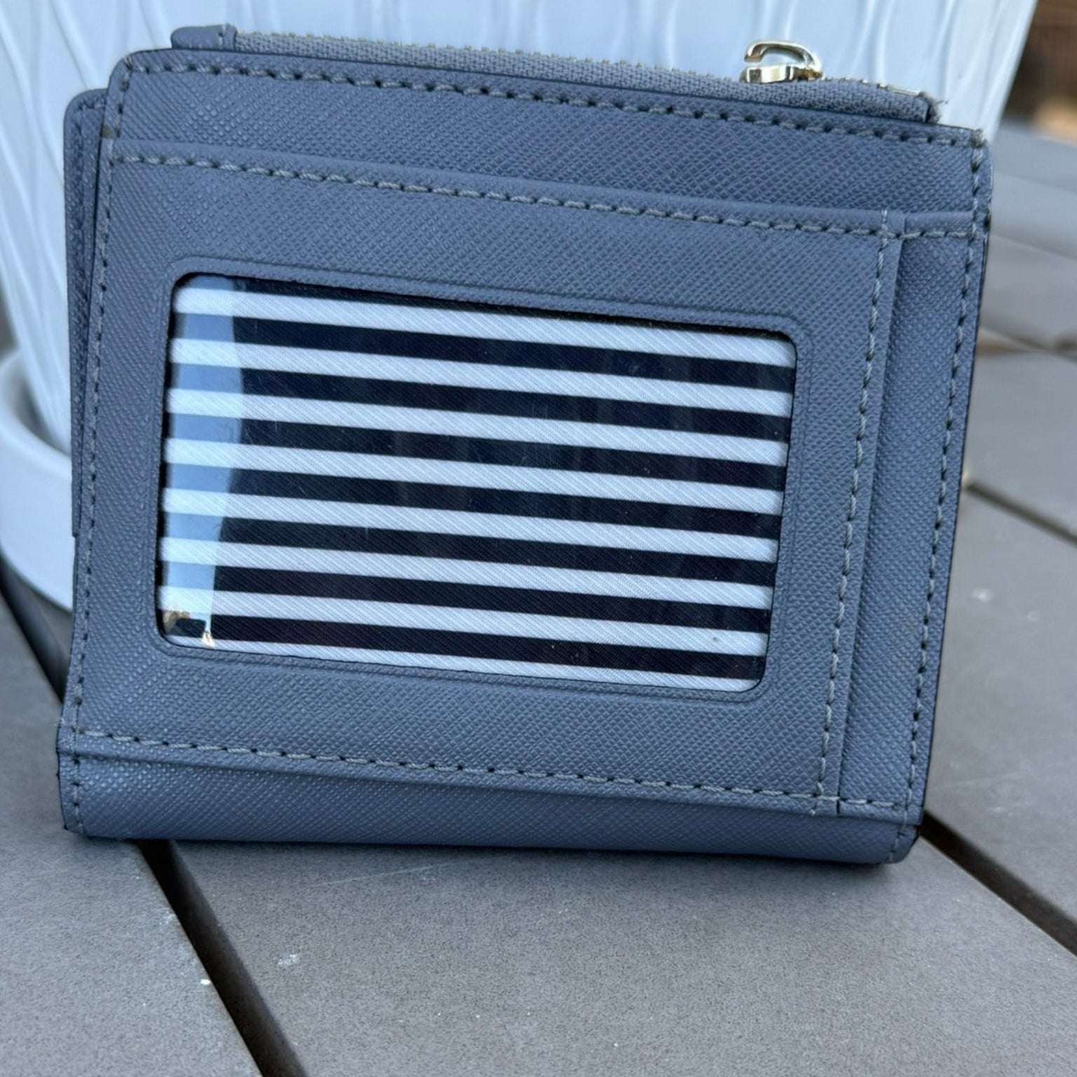 Kate Spade Saffiano Leather Bifold Wallet- Grey
