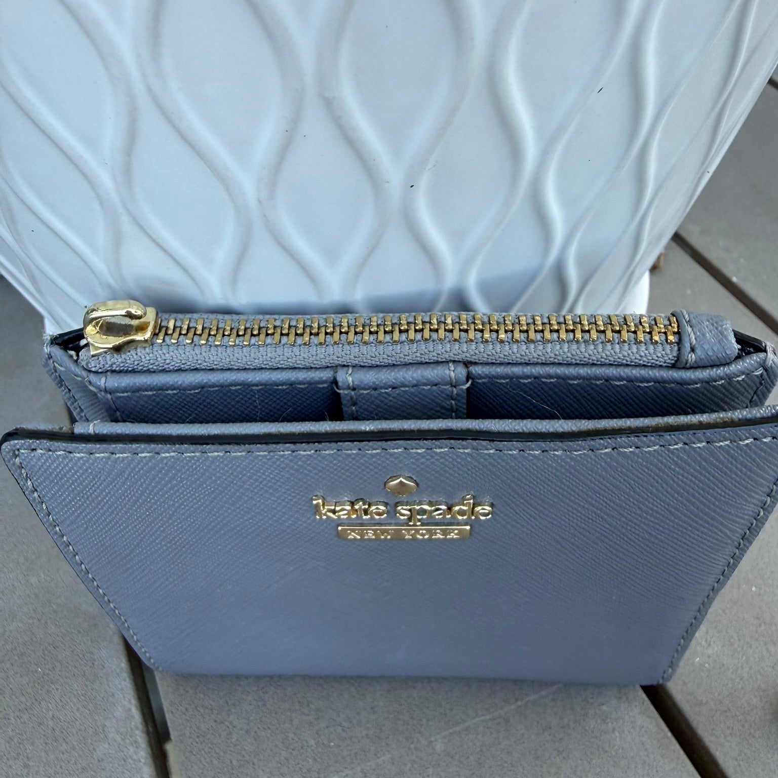 Kate Spade Saffiano Leather Bifold Wallet- Grey