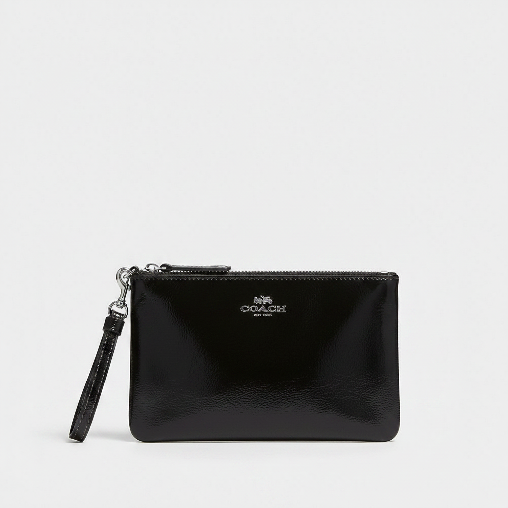 Coach Patent Leather Black Wristlet