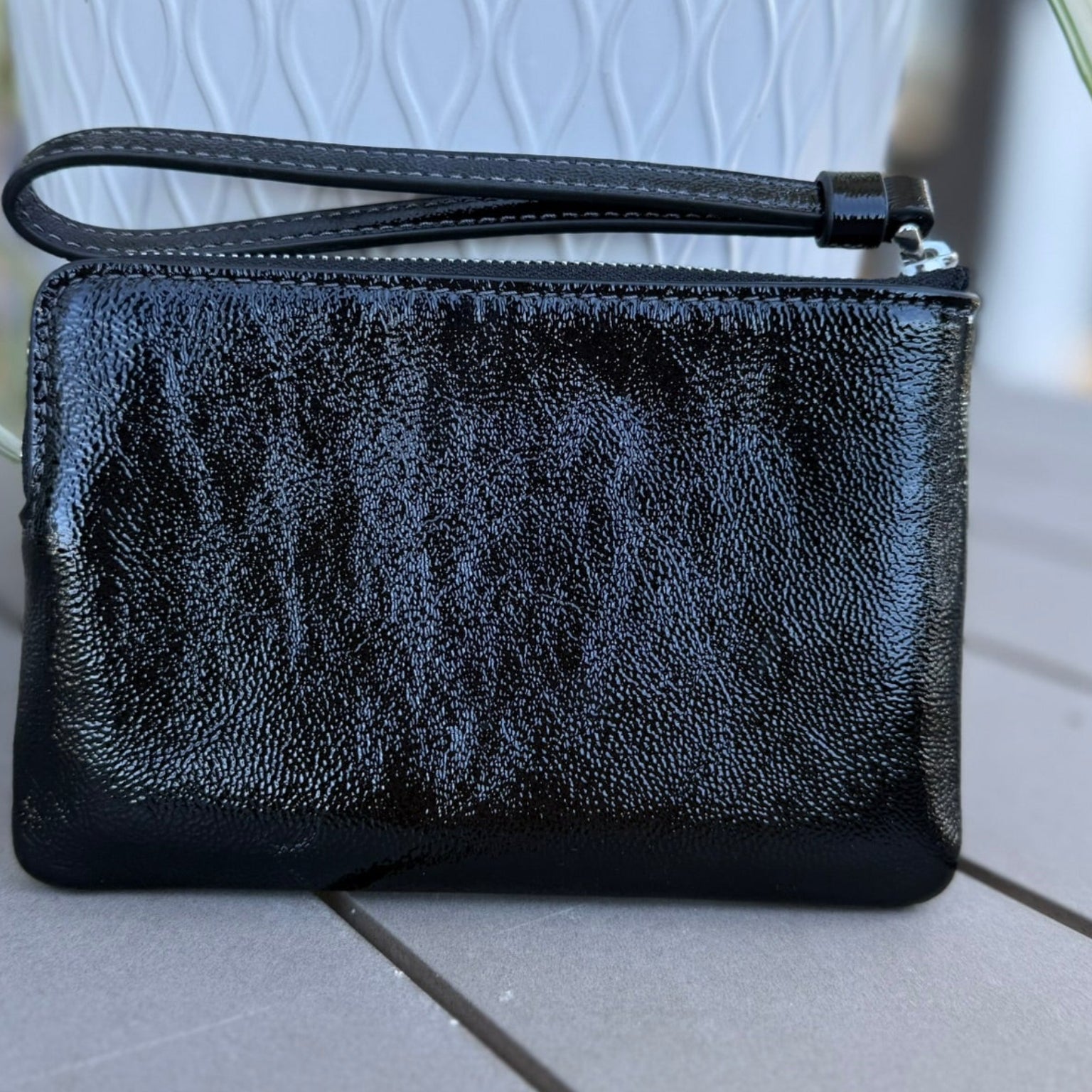Coach Patent Leather Black Wristlet
