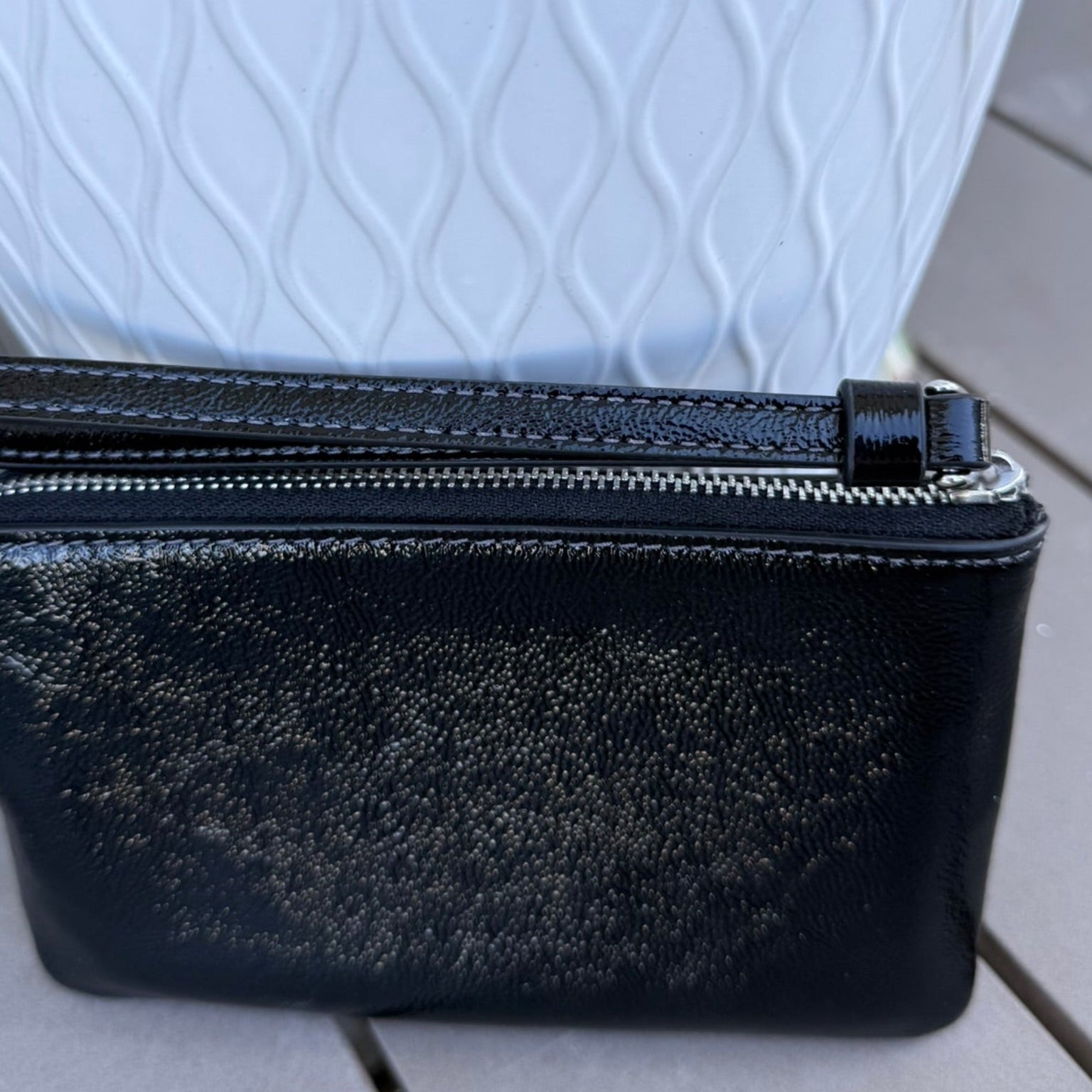 Coach Patent Leather Black Wristlet