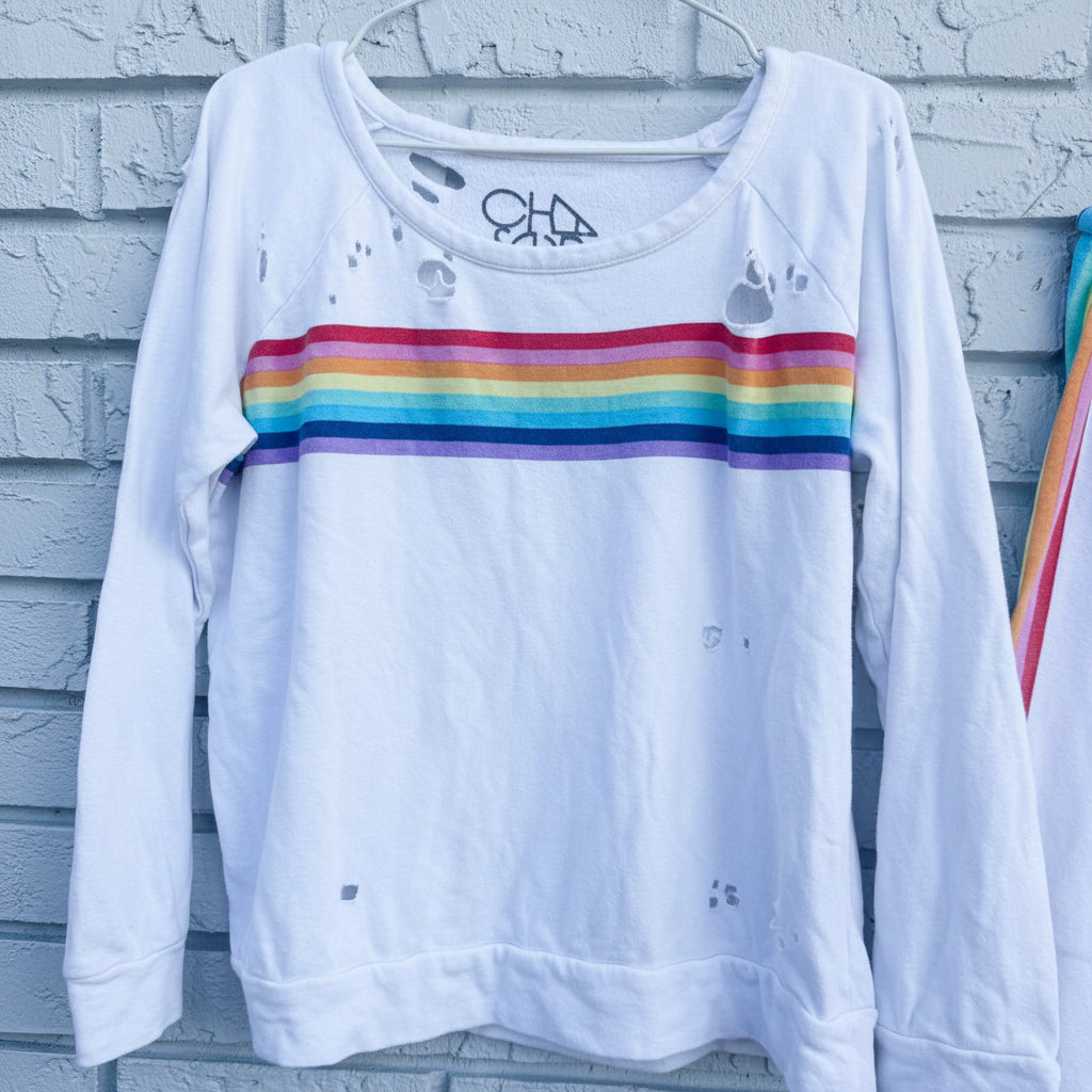 Chaser Rainbow Stripe Loungewear Set Size Medium