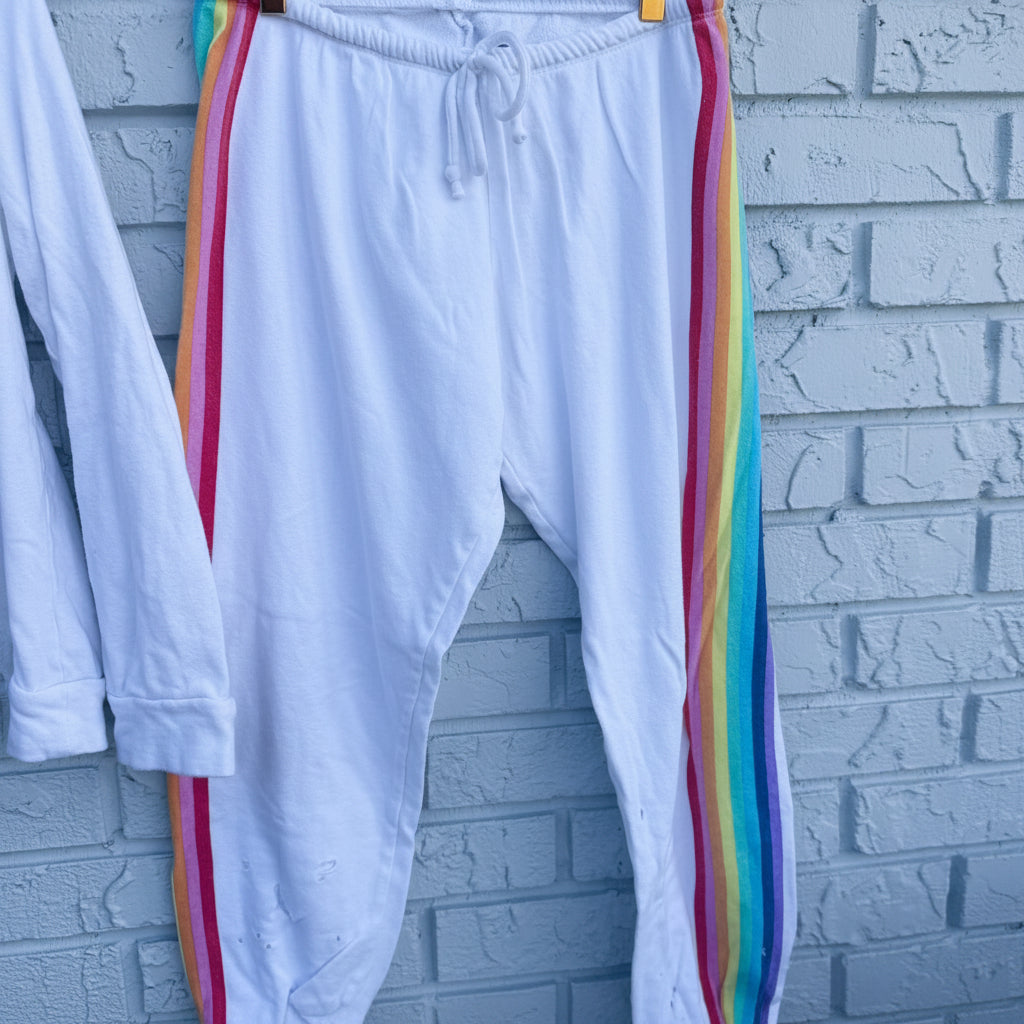 Chaser Rainbow Stripe Loungewear Set Size Medium