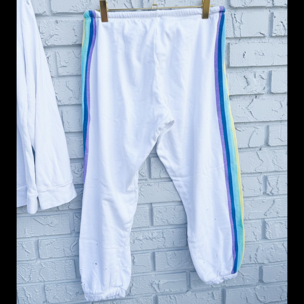 Chaser Rainbow Stripe Loungewear Set Size Medium