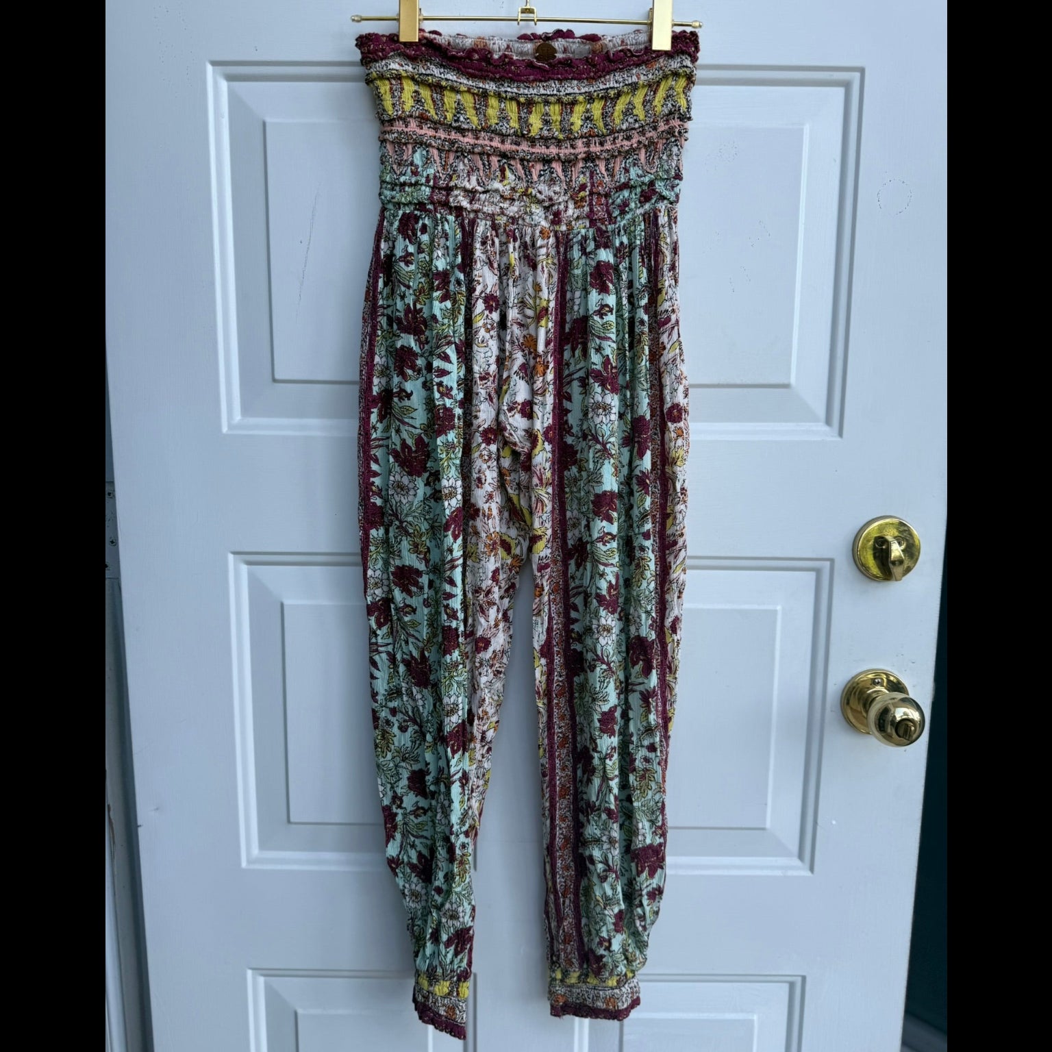 Free People (FP One) Floral Smocked Harem Pants Size Small