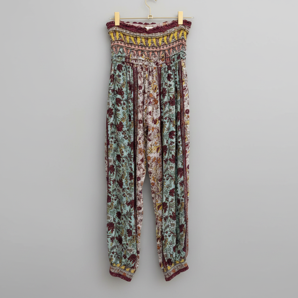 Free People (FP One) Floral Smocked Harem Pants Size Small