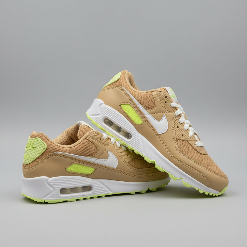 Nike Air Max 90 Light Bone Lime Sneakers Size 8.5