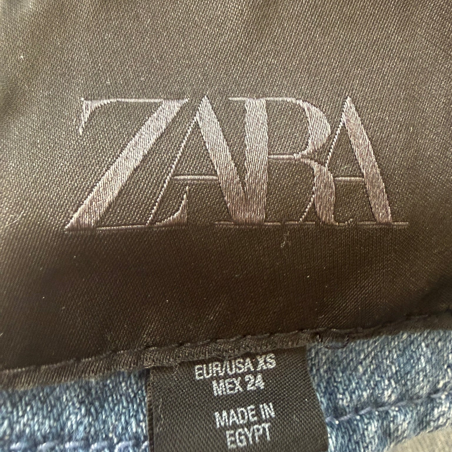 Zara Cropped Denim Bomber Jacket Size XS
