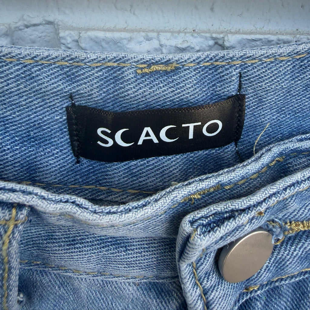 Scacto Sleeveless Denim Jacket and Cut out Pants Set Size Small