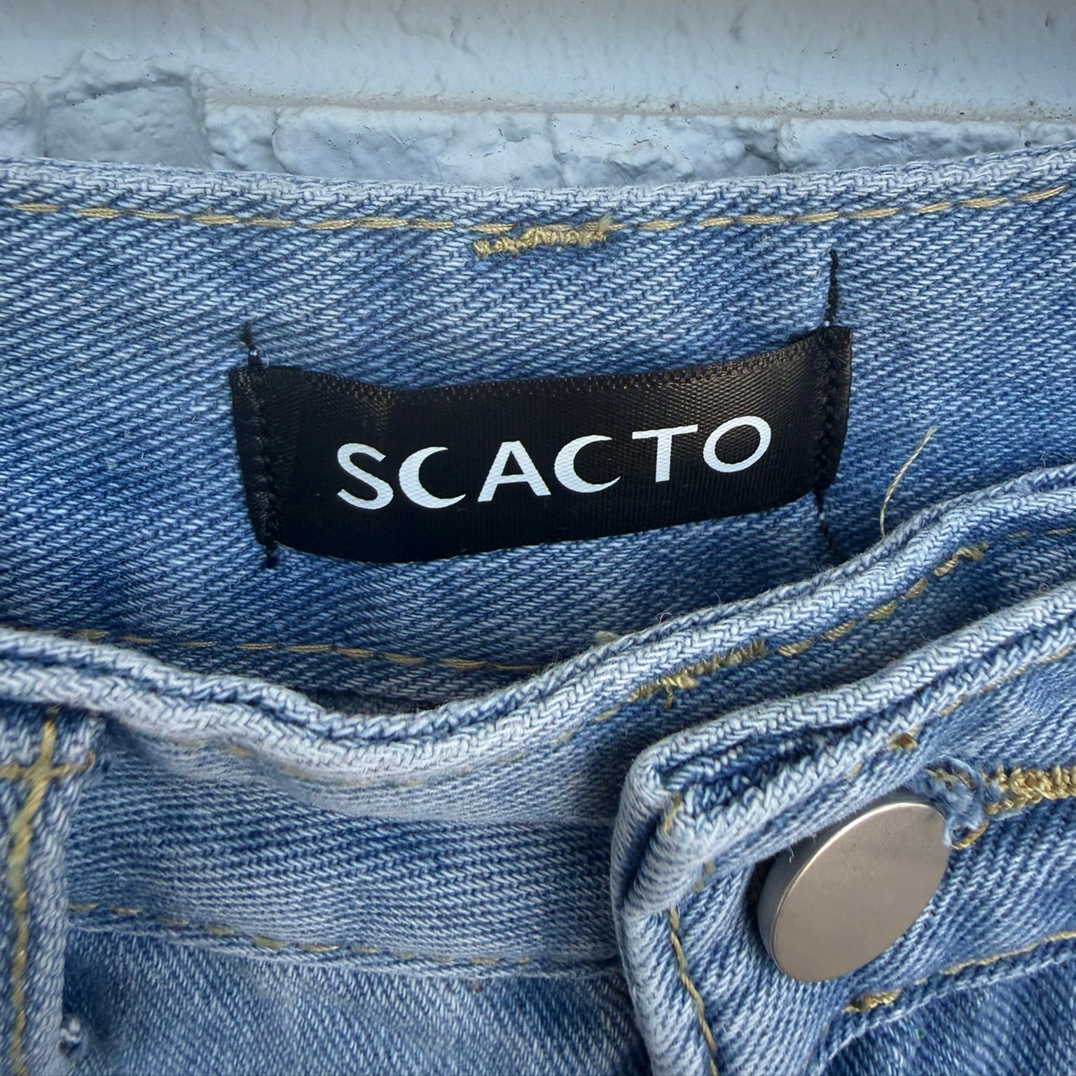 Scacto Sleeveless Denim Jacket and Cut out Pants Set Size Small