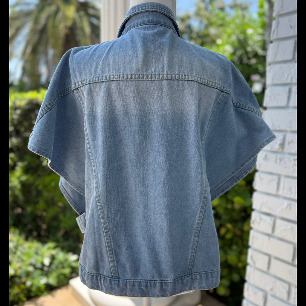 Scacto Sleeveless Denim Jacket and Cut out Pants Set Size Small