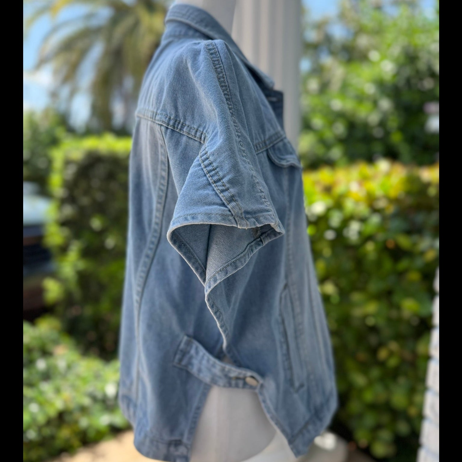 Scacto Sleeveless Denim Jacket and Cut out Pants Set Size Small