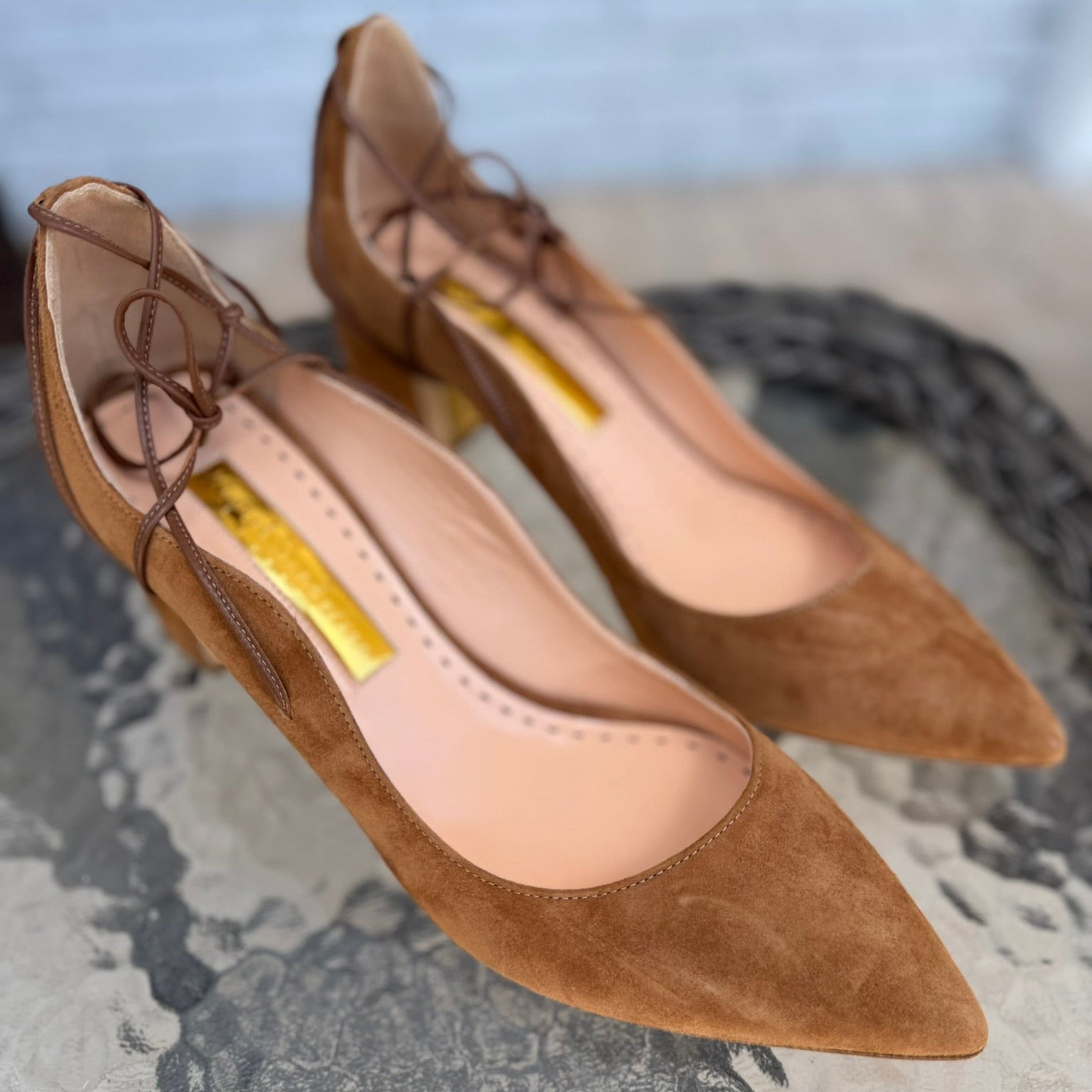 Rupert Sanderson Suede Lace Up Pumps Size 39.5 (US 9-9.5)
