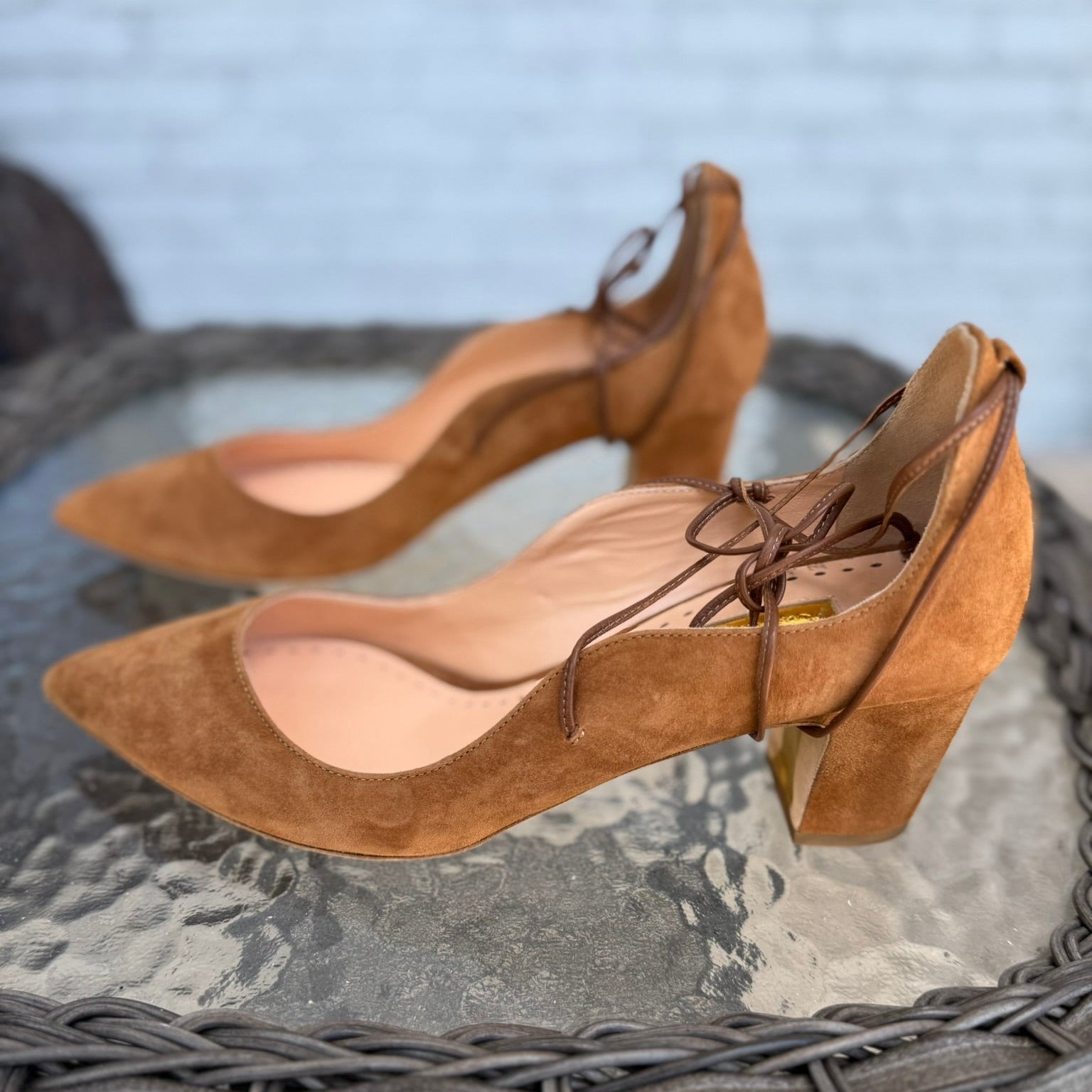 Rupert Sanderson Suede Lace Up Pumps Size 39.5 (US 9-9.5)
