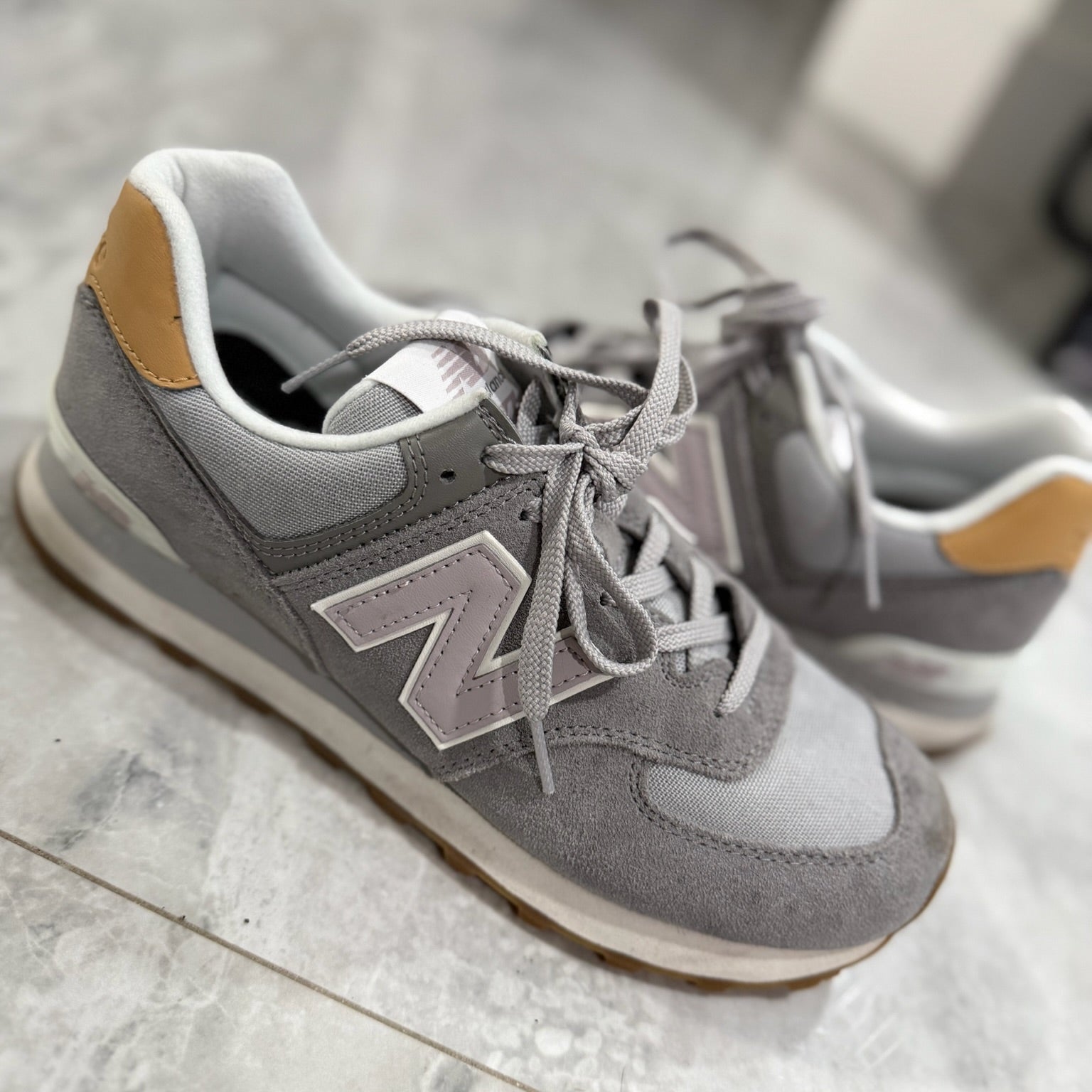 New Balance 574 Grey Gum Sneakers Size 8.5