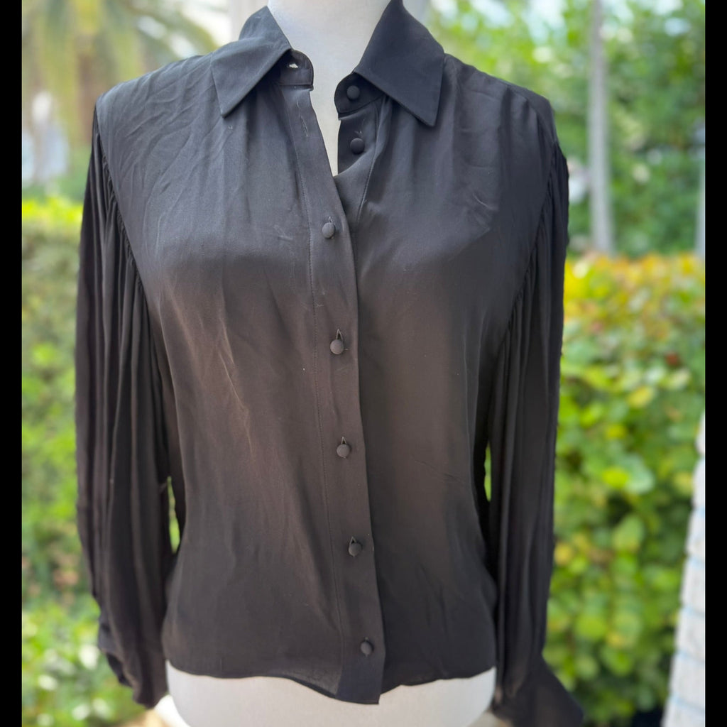 Alice & Olivia Black Viscose Blouse Size Medium