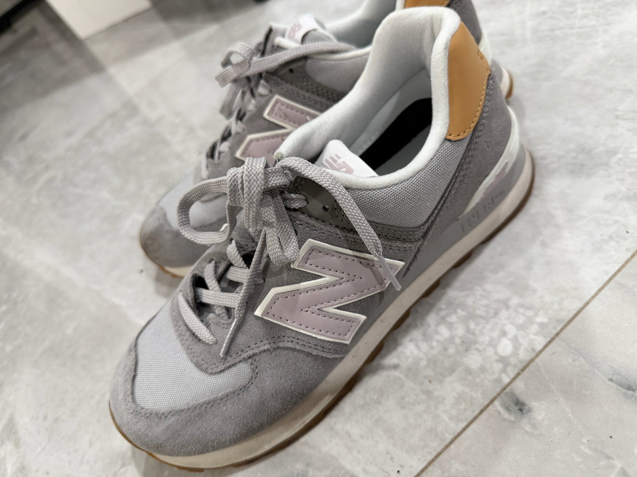 New Balance 574 Grey Gum Sneakers Size 8.5