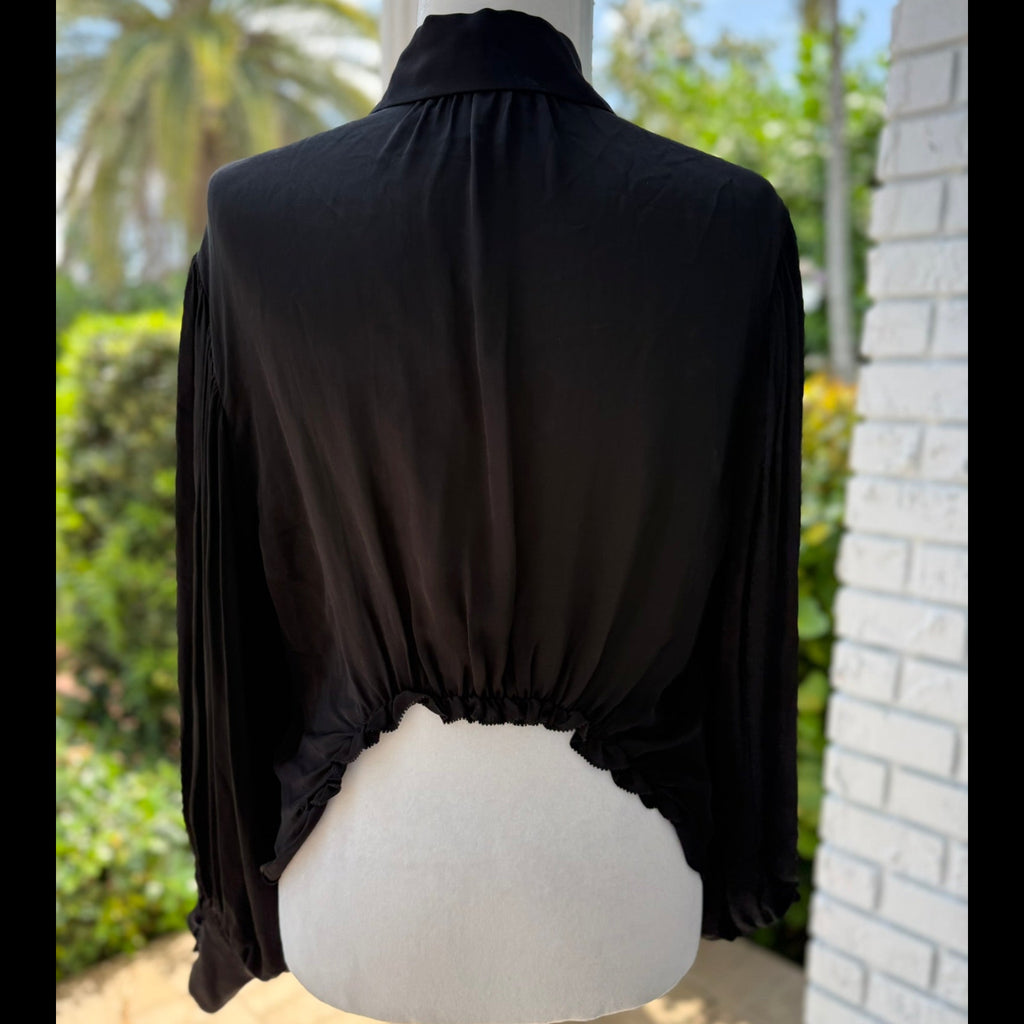 Alice & Olivia Black Viscose Blouse Size Medium