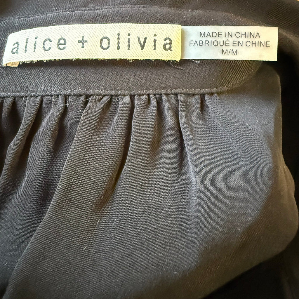 Alice & Olivia Black Viscose Blouse Size Medium