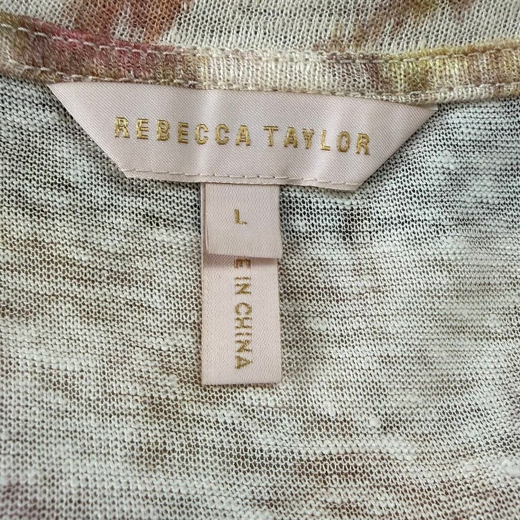 Rebecca Taylor Floral Linen Tee Size Large
