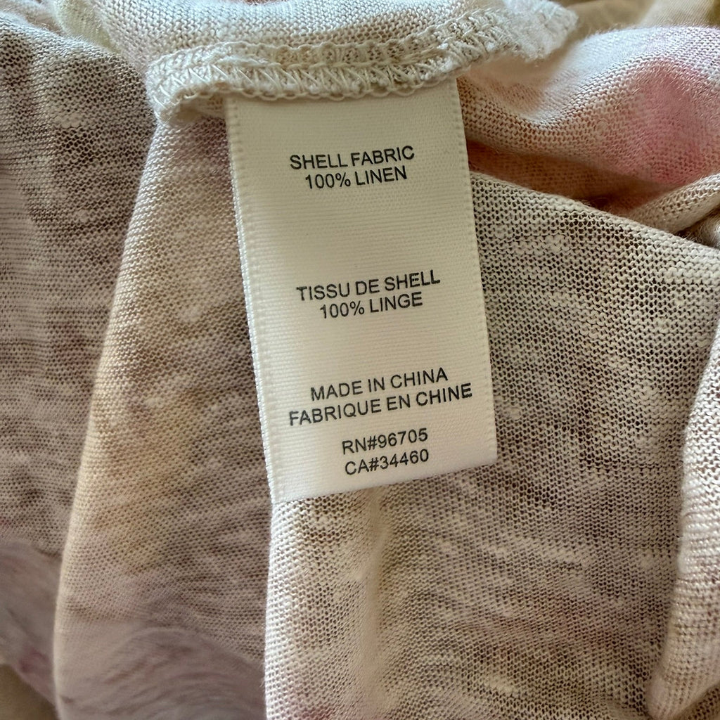 Rebecca Taylor Floral Linen Tee Size Large