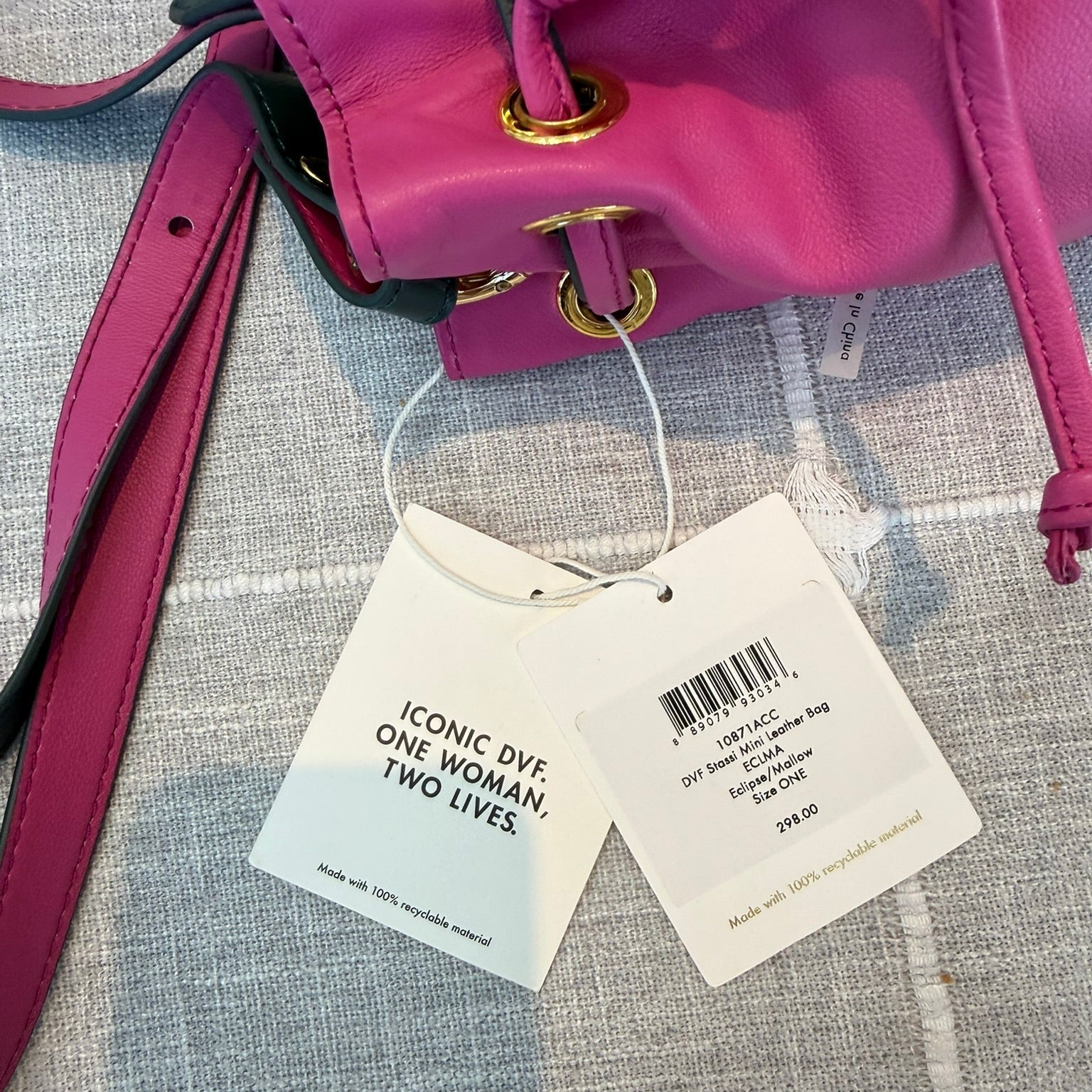 Diane Von Furstenberg Stassi Mini Reversible Leather Bucket Bag