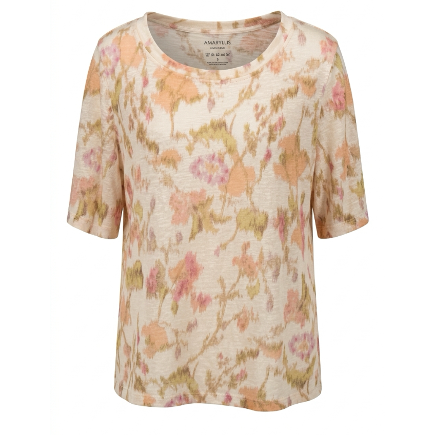 Rebecca Taylor Floral Linen Tee Size Large