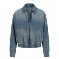Zara Cropped Denim Bomber Jacket Size XS
