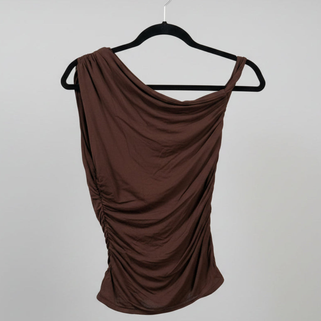 Cotton Candy LA One Shoulder Ruched Top Size S