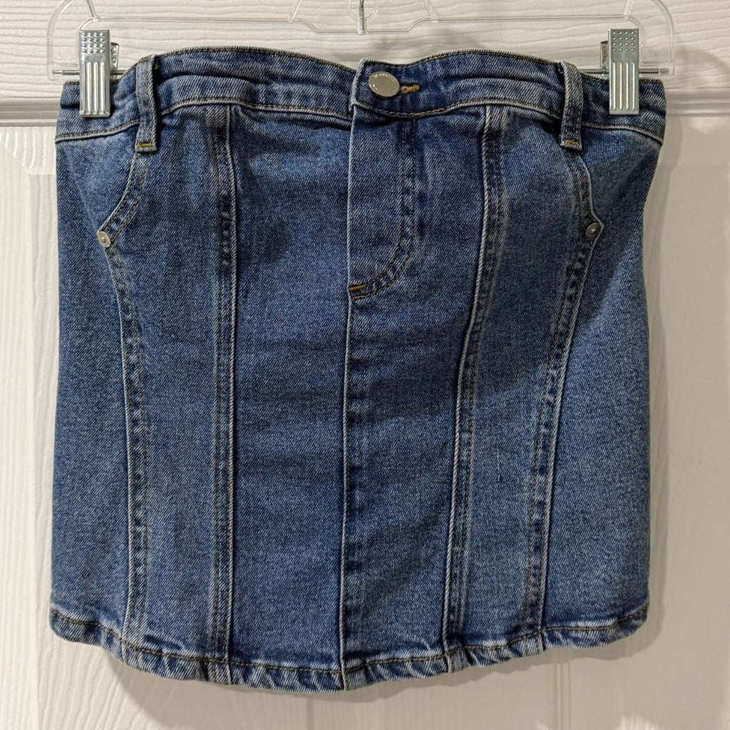 Blank NYC Denim Corset Tube Top Size M