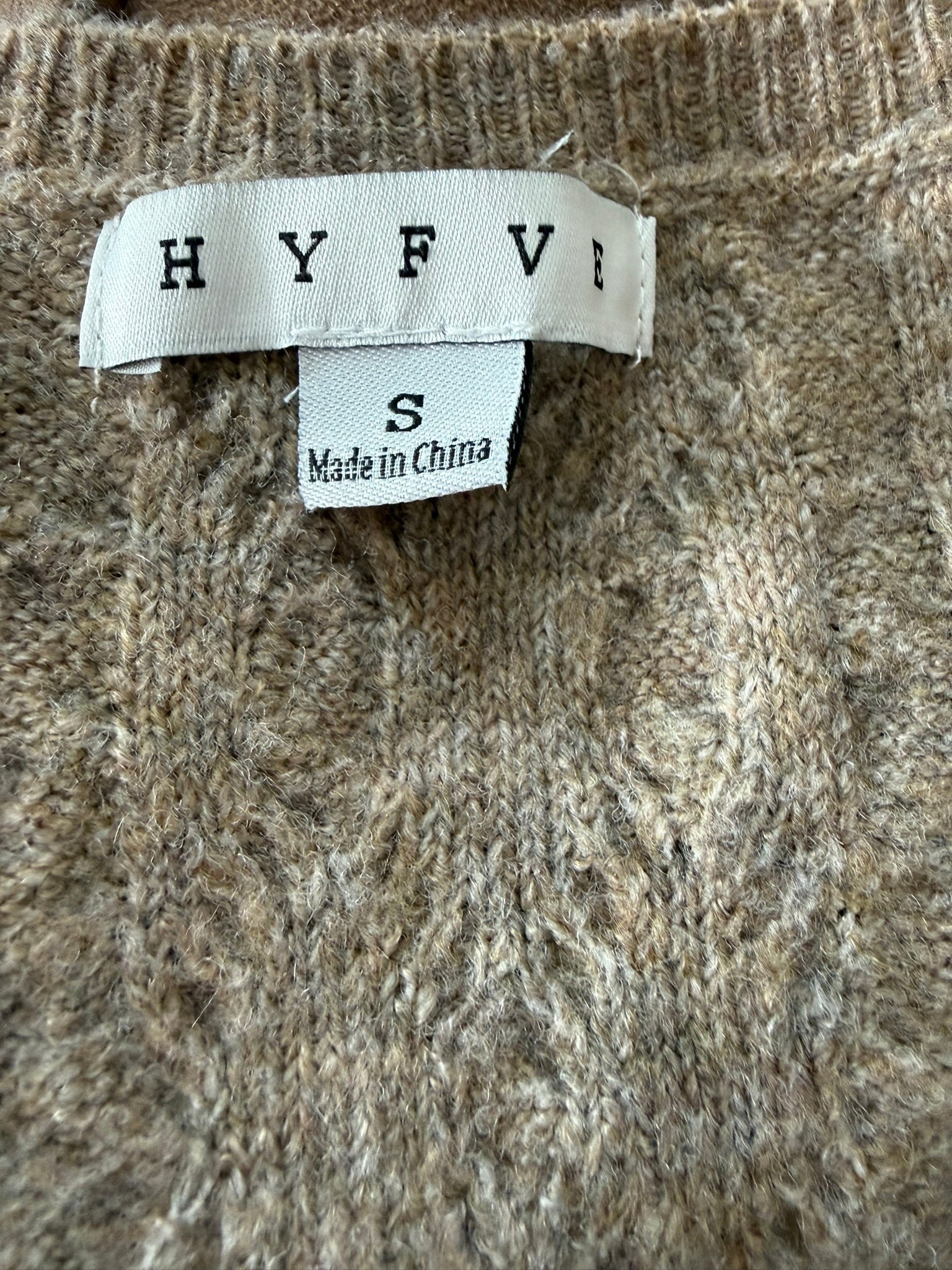 Hyfive Rhinestone Embellished Cable Knit Top Size Small