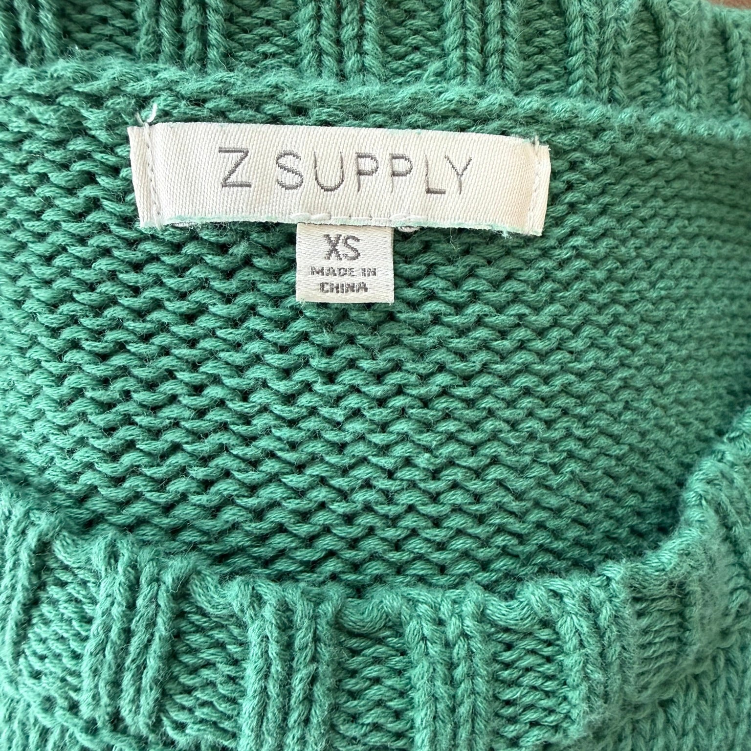 Z Supply Green Knit Crewneck Sweater Size XS