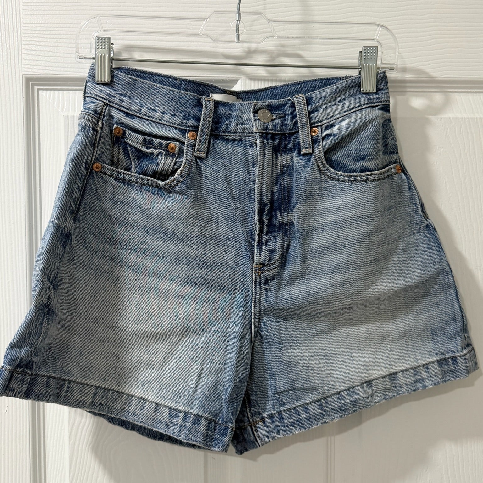 Pistola High Rise Denim Cutoff Shorts – Light Wash, Size 25