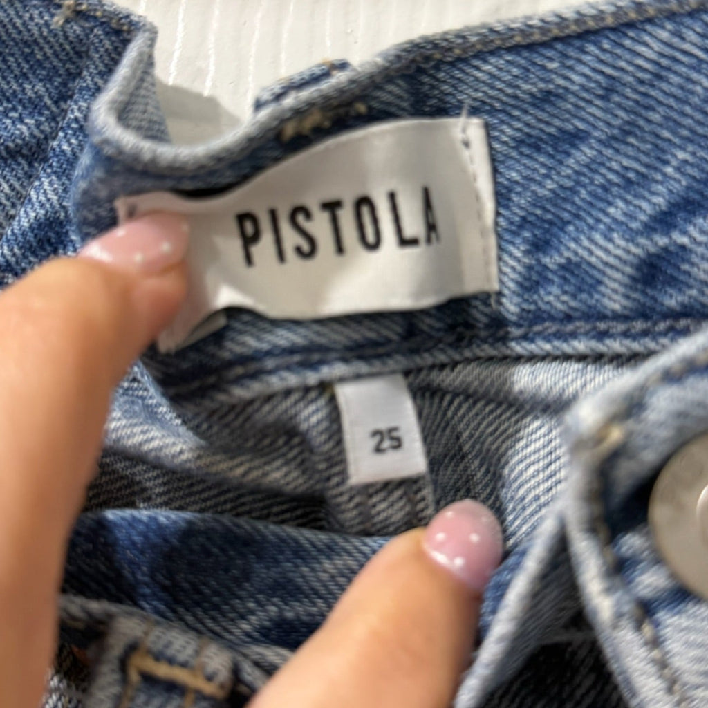 Pistola High Rise Denim Cutoff Shorts – Light Wash, Size 25