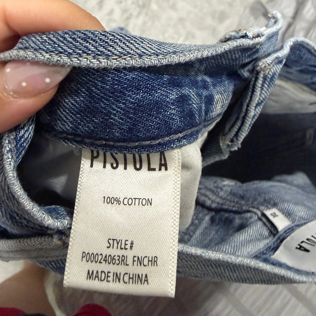 Pistola High Rise Denim Cutoff Shorts – Light Wash, Size 25