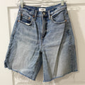 Pistola High Rise Raw Hem Denim Shorts – Relaxed, Lived-In, Size 25