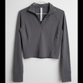 CRZ Yoga Cropped Quarter-Zip Pullover Size Small