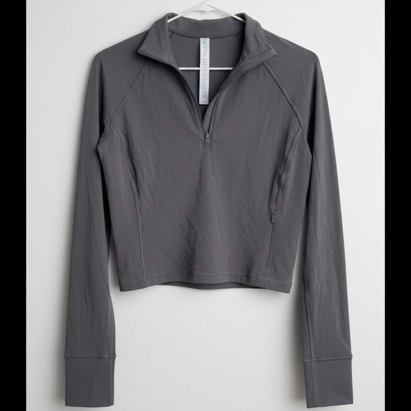 CRZ Yoga Cropped Quarter-Zip Pullover Size Small