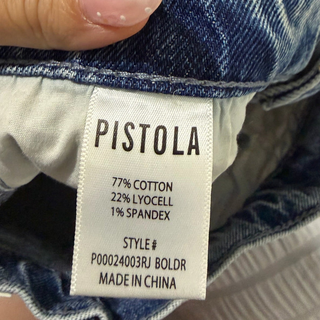 Pistola High Rise Raw Hem Denim Shorts – Relaxed, Lived-In, Size 25