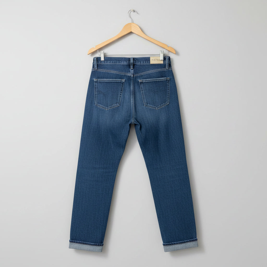 Pistola High Rise Raw Hem Jeans – Medium Blue, Cotton Rayon, Size 25