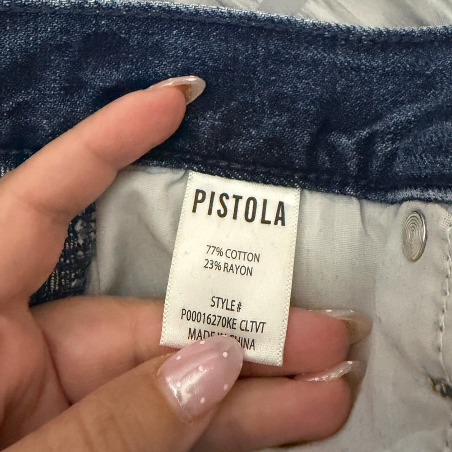 Pistola High Rise Raw Hem Jeans – Medium Blue, Cotton Rayon, Size 25