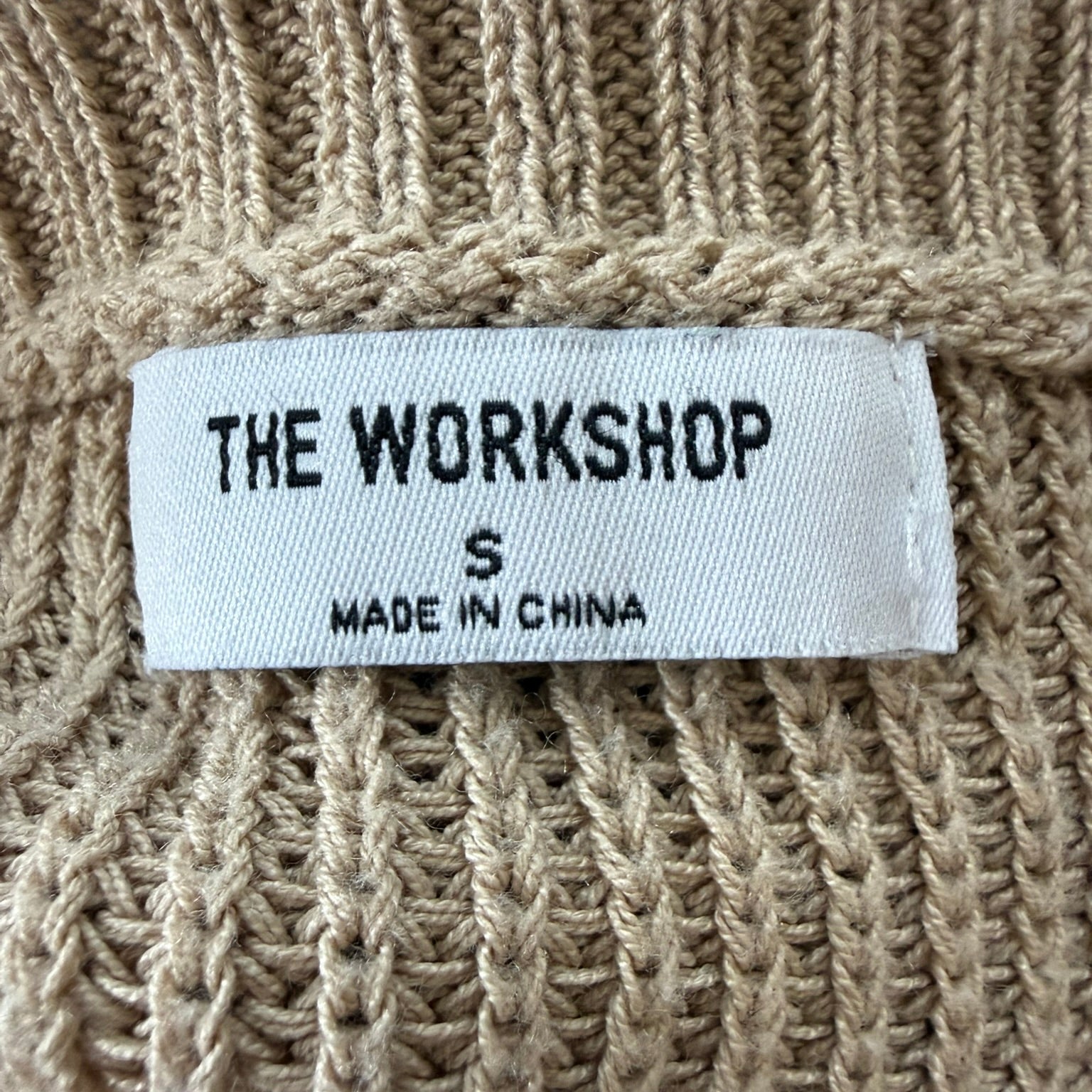 The Workshop Beige Knit Top Size Small