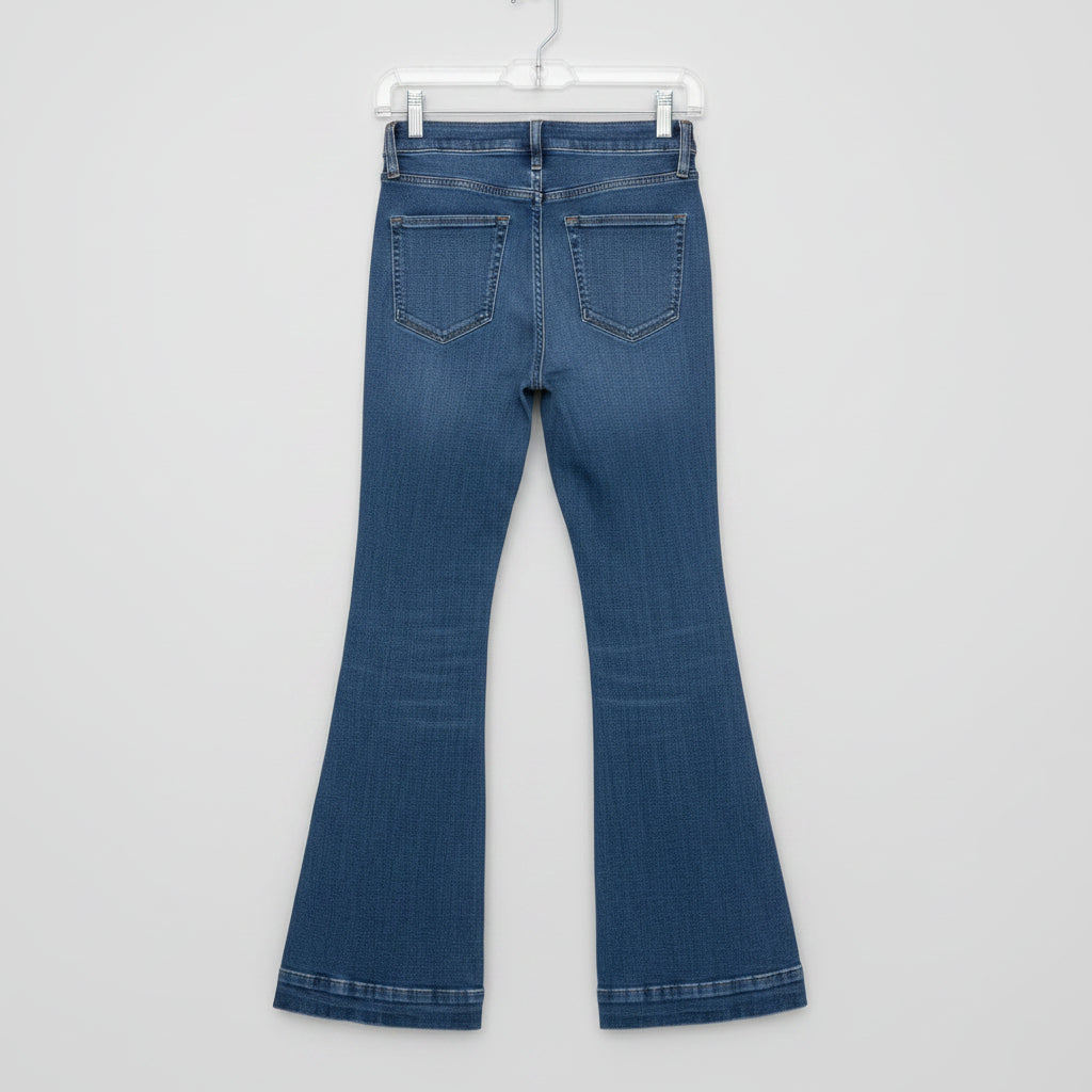 Pistola High Rise Flare Jeans – Blue Wash, Lyocell Blend, Size 25