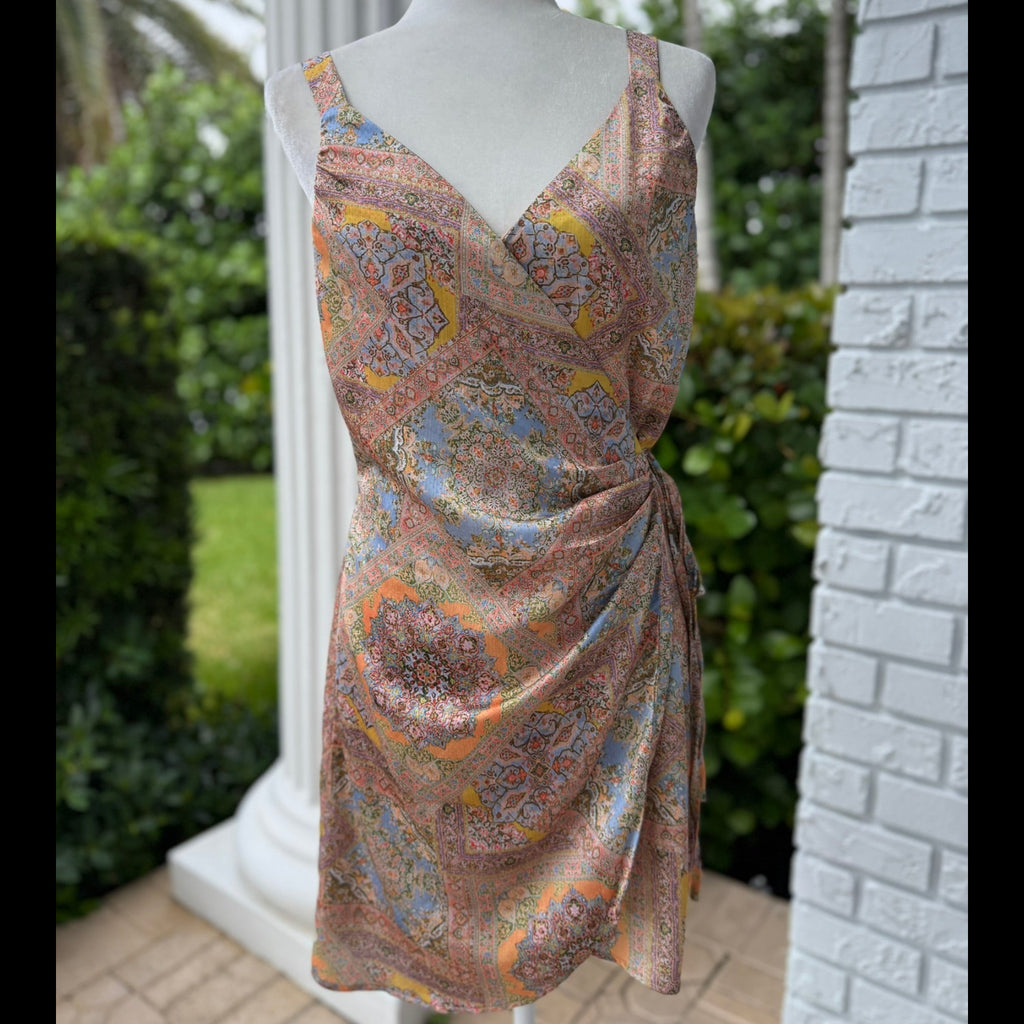 Heartloom Paisley Print Wrap-Style Dress Size Small