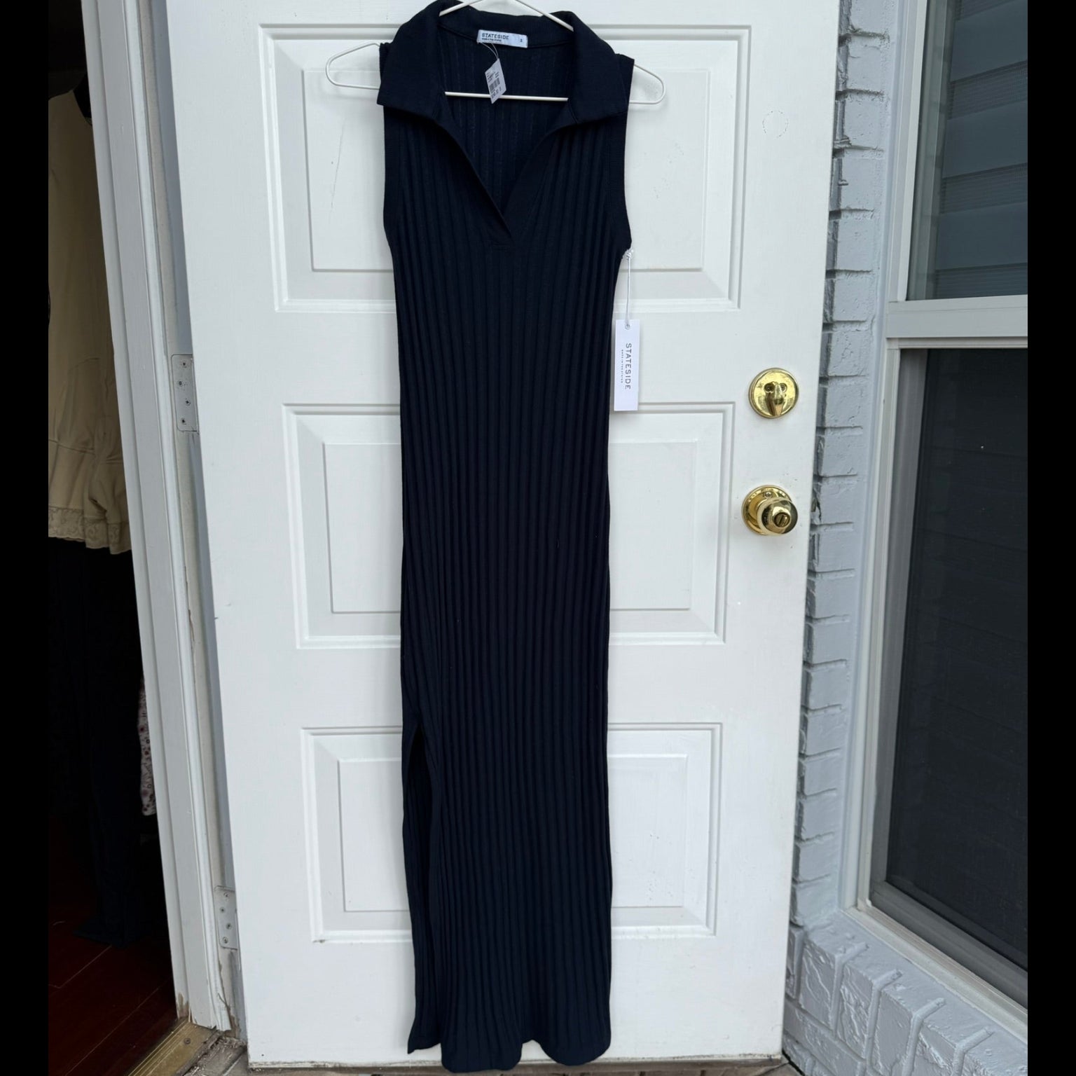 Stateside Ribbed Polo Midi Dress Size Small