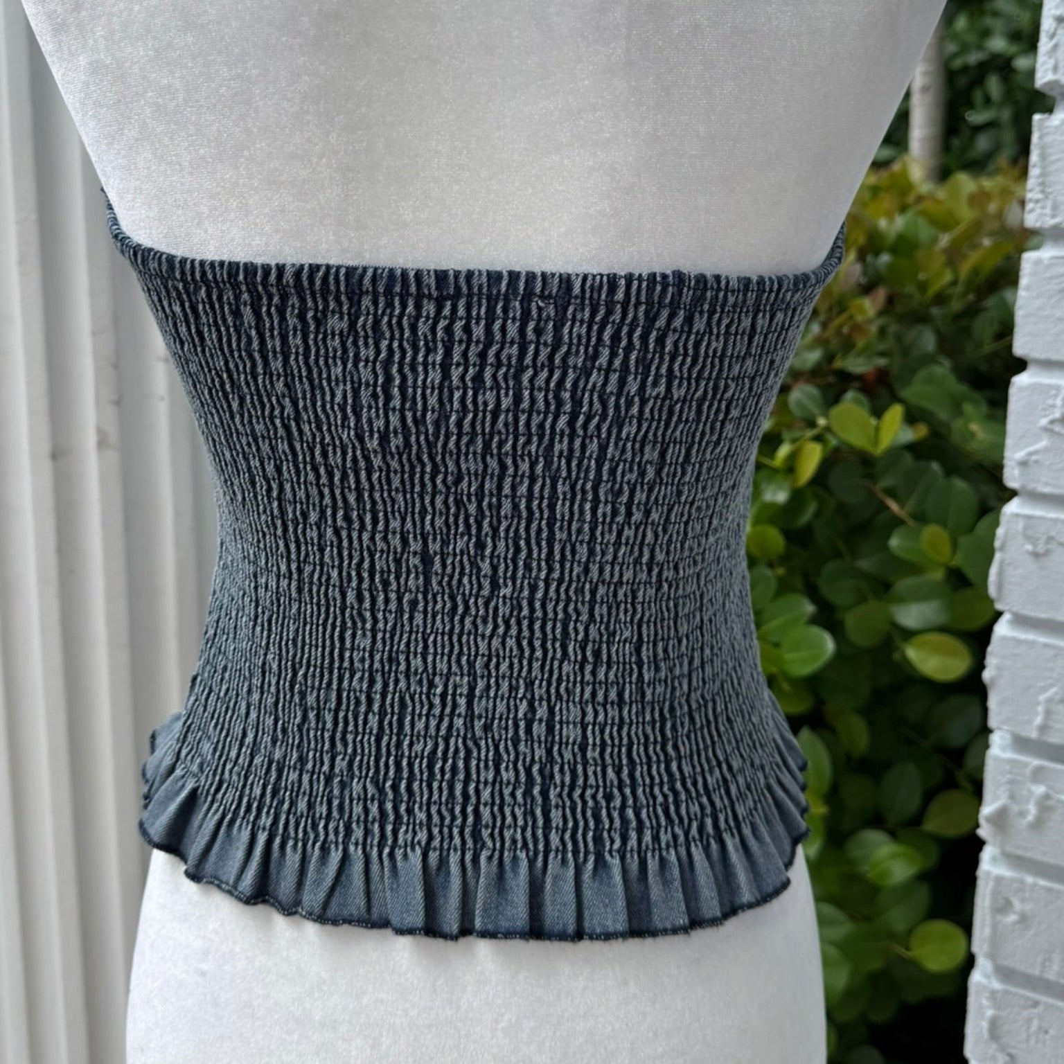 Heartloom Miska Smocked Denim Tube Top Size Medium