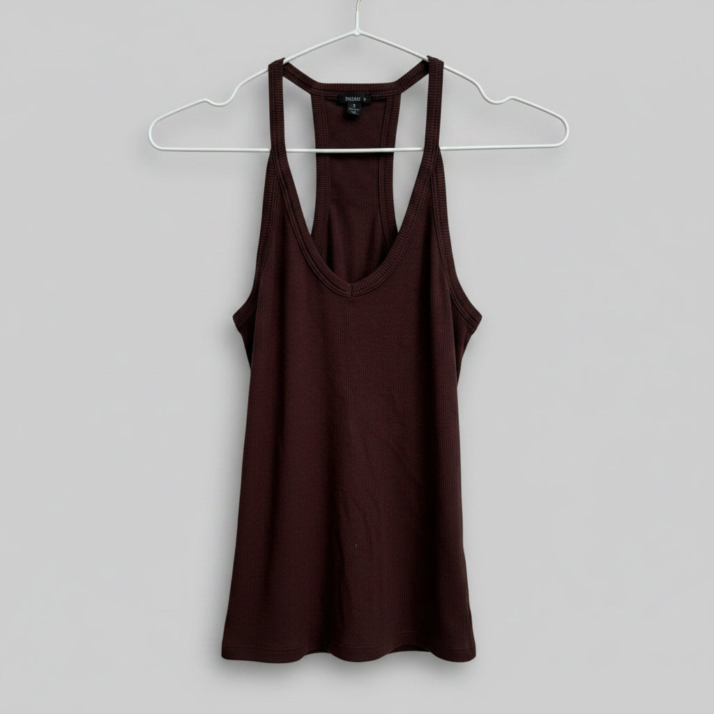 Bobi Los Angeles Brown Ribbed Tank Top Size Small